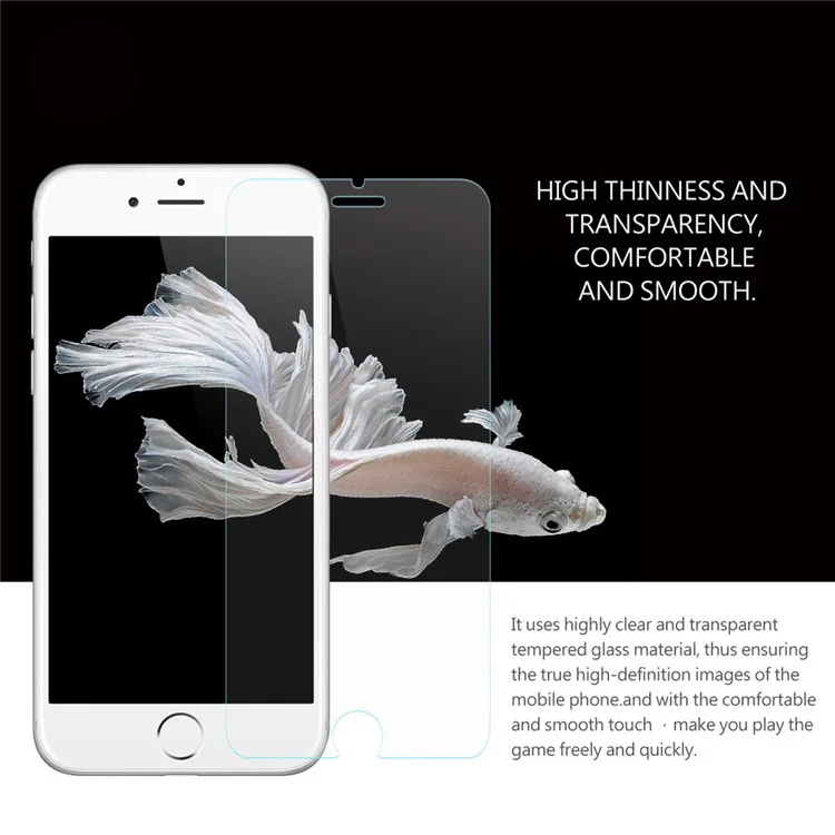 BASEUS 0.2mm HD Full Glue Tempered Glass Guard Film for iPhone 8 Plus/7 Plus Arc Edge - Transparent