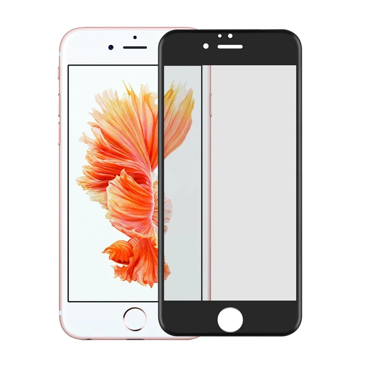 0.2mm 4D Curved Full Coverage Tempered Glass Screen Protector for iPhone 6s 6 Silk Print - Black