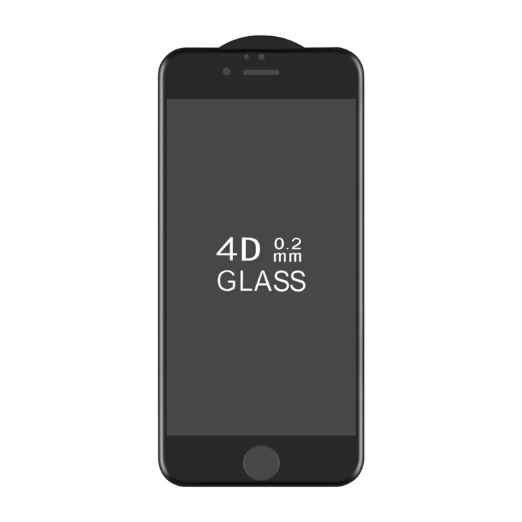 0.2mm 4D Curved Full Coverage Tempered Glass Screen Protector for iPhone 6s 6 Silk Print - Black