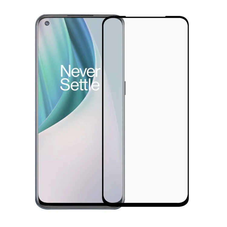 Protector de pantalla de vidrio templado para OnePlus Nord N10 5G, borde negro de cobertura total Ultra HD Clear Full Glue Film