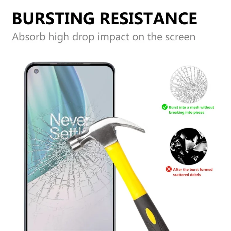 Protector de pantalla de vidrio templado para OnePlus Nord N10 5G, borde negro de cobertura total Ultra HD Clear Full Glue Film