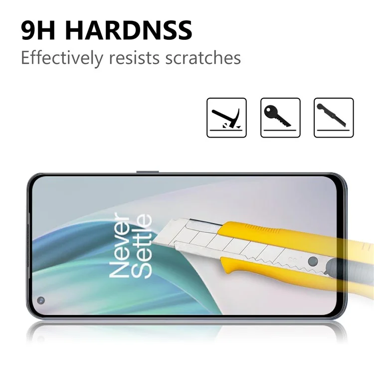Protector de pantalla de vidrio templado para OnePlus Nord N10 5G, borde negro de cobertura total Ultra HD Clear Full Glue Film