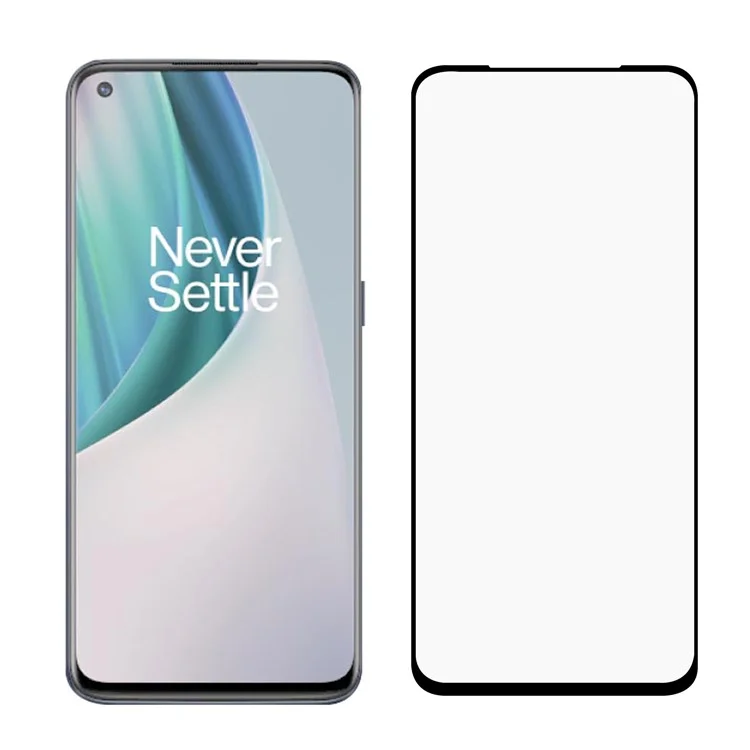 Protector de pantalla de vidrio templado para OnePlus Nord N10 5G, borde negro de cobertura total Ultra HD Clear Full Glue Film