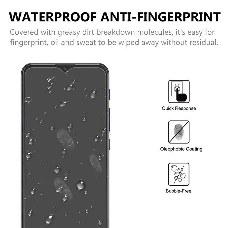 Anti-arañazos Protección contra golpes Cubrimiento completo Marco negro de 9H Película protectora de vidrio templado (pegamento completo) para Samsung Galaxy A12
