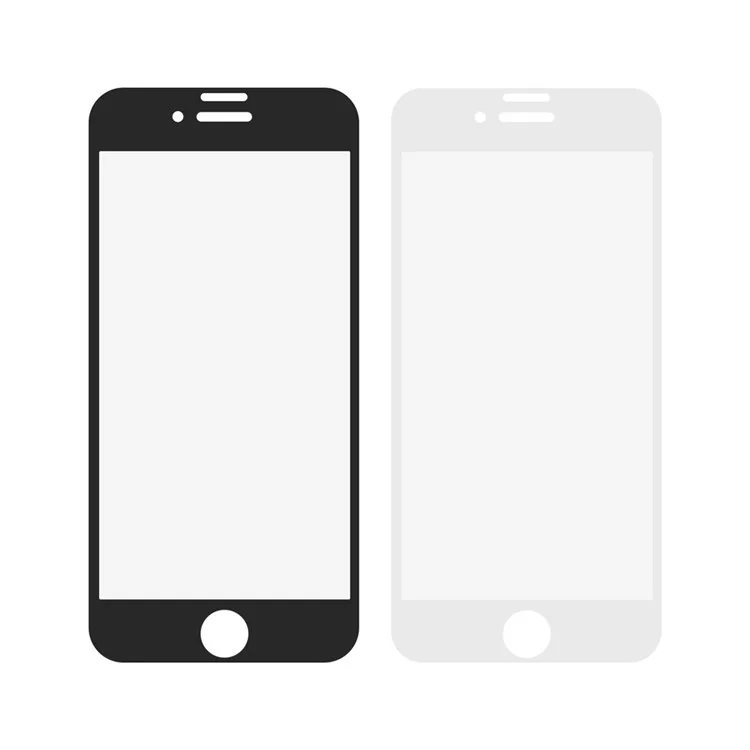 0.3mm Silk Print Full Tempered Glass Screen Protector for iPhone 8 Plus/7 Plus - White