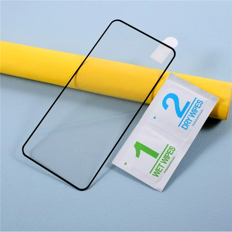Full Coverage Screen Shield for Xiaomi Poco X3 Silk Printing Tempered Glass Protector (Full Glue)