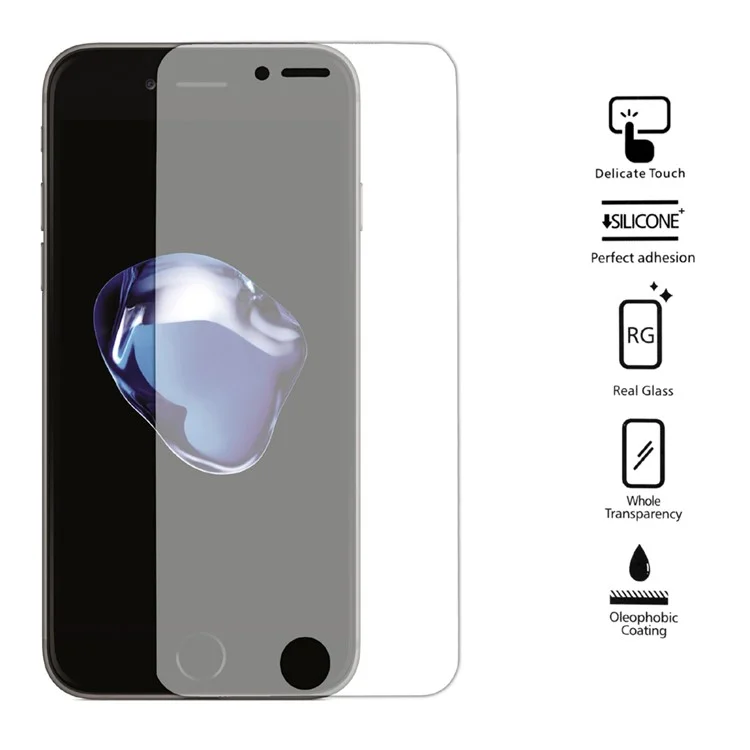 For iPhone 8 Plus/7 Plus Anti-peep Tempered Glass Screen Film Guard 0.3mm Arc Edge