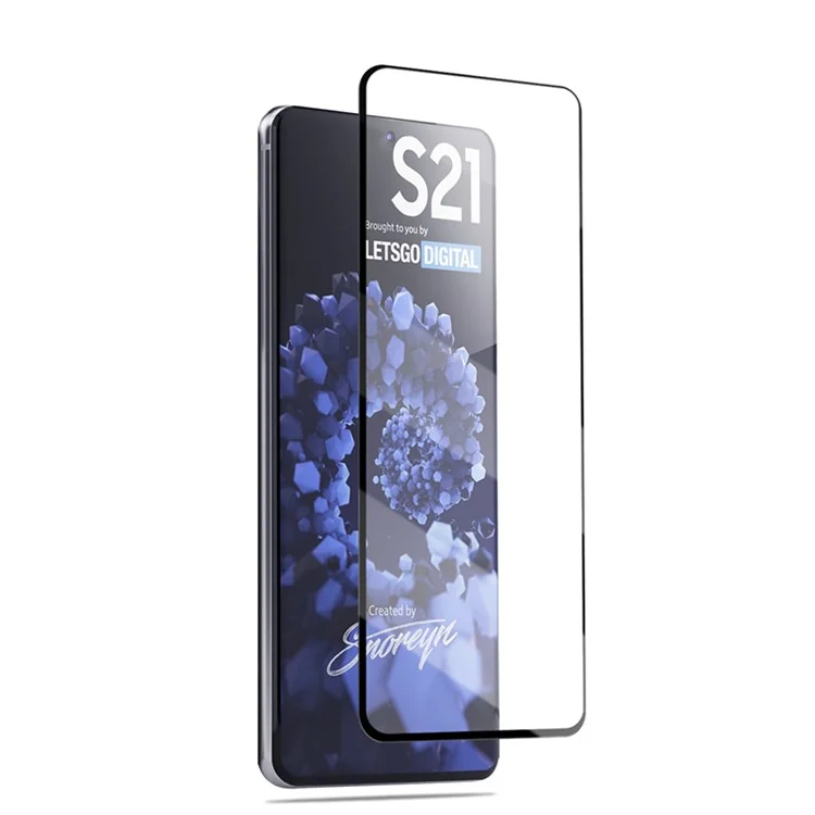 Mocolo Silk Printing HD Tempered Glass Full Glue Full Lock Ecrection Protector Film Для Samsung Galaxy S21 4G/5G - Черный