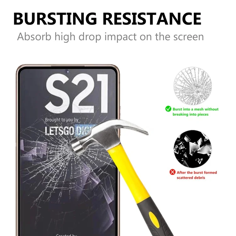 Gua Copertura Fulla di Copertura Per Copertura Per Copertura Per Copertura Fulla di Esplosione Anti-esplosione Protettore in Vetro Temperato Con Bordo Nero Per Samsung Galaxy S21 4G/5G