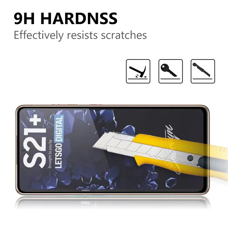 Für Samsung Galaxy S21+ 5G Gehärtetes Glas Bildschirmschutz Vollflächiger Klebefilm mit schwarzen Kanten
