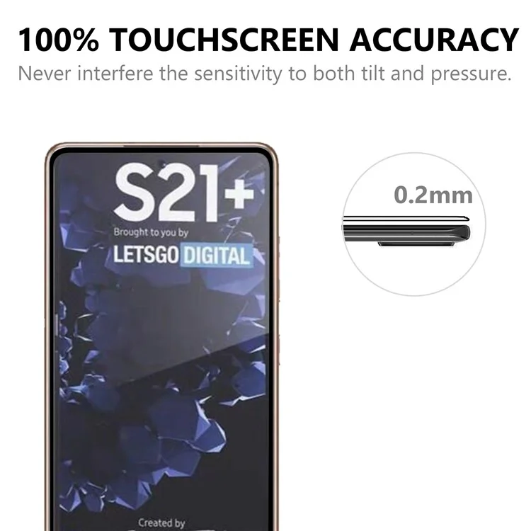 For Samsung Galaxy S21+ 5G Tempered Glass Screen Protector Full Glue Full Cover Film with Black Edges