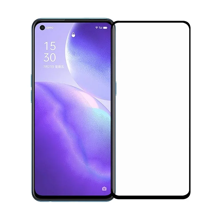 Цельностеклянный защитный экран полного размера для Oppo Reno5 5G / Reno5 4G / Reno5 K / Find X3 Lite - черный