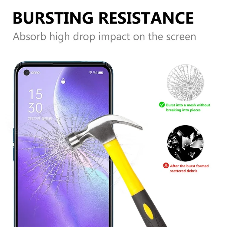 Full Glue Full Size for Oppo Reno5 5G/ Reno5 4G/Reno5 K/Find X3 Lite Tempered Glass Screen Protector - Black