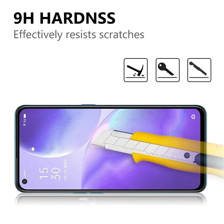 Цельностеклянный защитный экран полного размера для Oppo Reno5 5G / Reno5 4G / Reno5 K / Find X3 Lite - черный