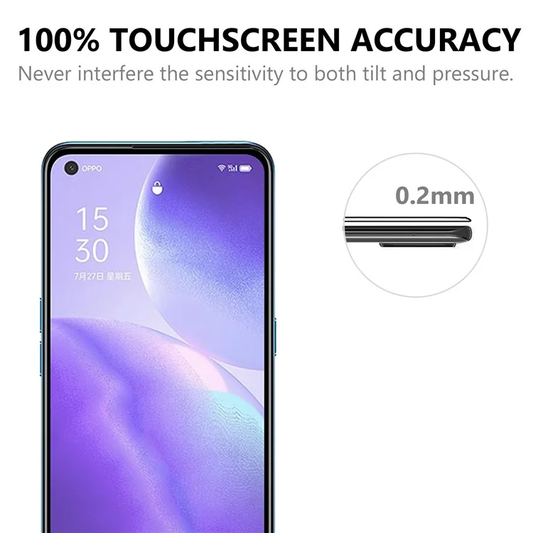 Full Glue Full Size for Oppo Reno5 5G/ Reno5 4G/Reno5 K/Find X3 Lite Tempered Glass Screen Protector - Black