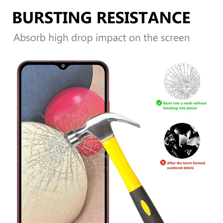 Film de verre trempé à bords noirs - Protecteur d'écran pour Samsung Galaxy A02s (166,5x75,9x9,2 mm) [Couverture complète] [Colle intégrale]