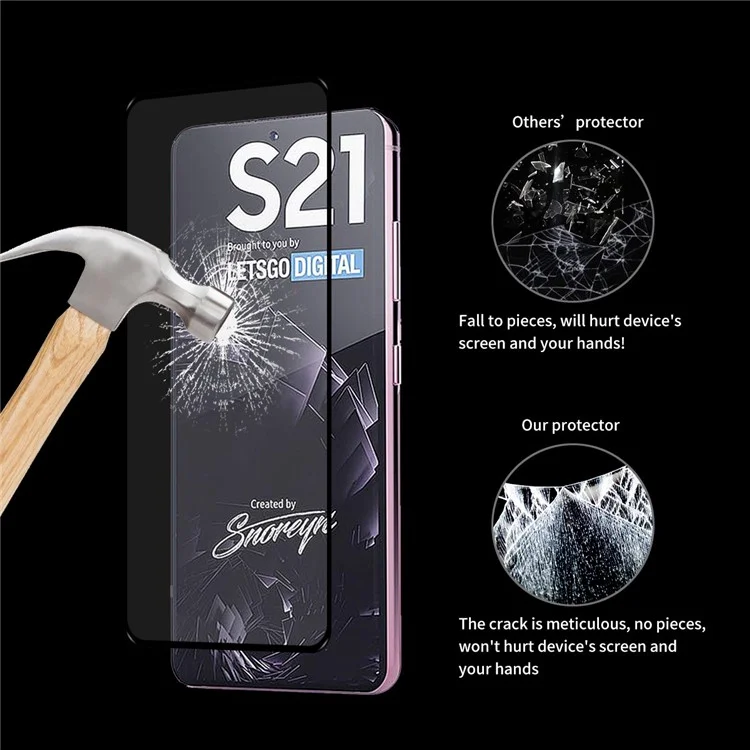 2Pcs / Set ENKAY HAT PRINCE [Ultra-thin Unlock Version] 0.2mm 9H 2.5D Full Covering Full Glue Protector Screen Film pour Samsung Galaxy S21 4G / 5G