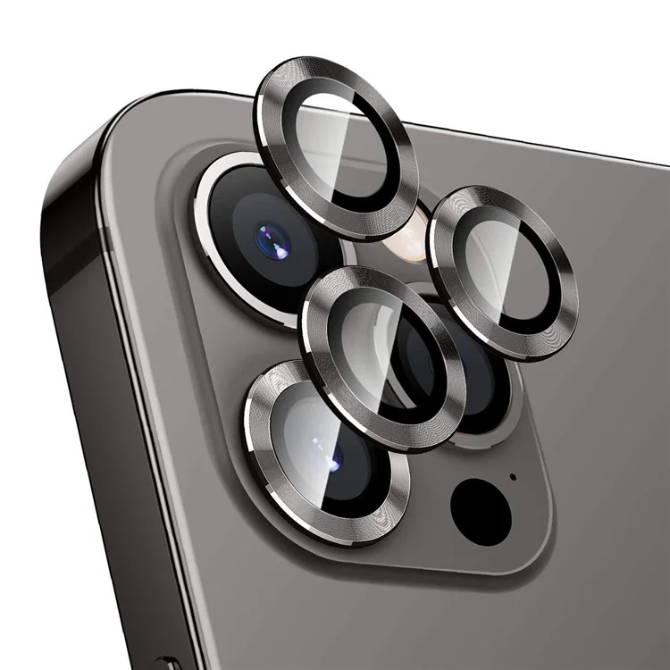 ENKAY HAT PRINCE 3Pcs / Set Aluminium Alloy Frame Back Camera Lens Protector Ultra Clear Tempered Glass Film for iPhone 12 Pro - Negro