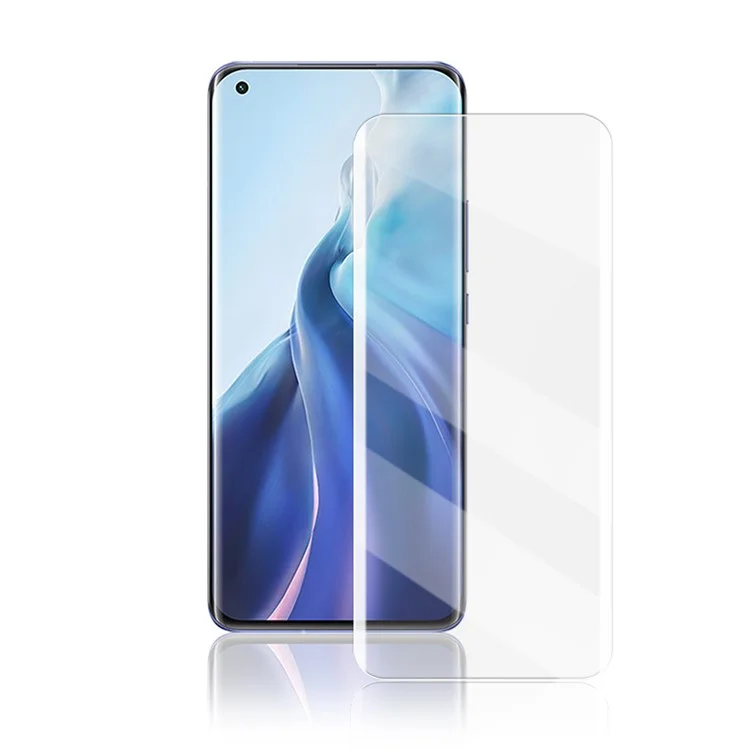 MOCOLO pour Xiaomi Mi 11 3D Curved UV Liquid Tempered Glass Screen Protector Full Coverage Full Glue Ultra Clear Shield