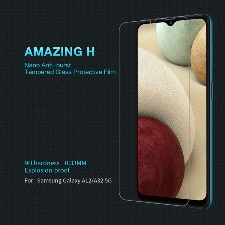 Nillkin Amazing H Película Anti-explosión 9H 0.33 mm Protector de Vidrio Templado Para Samsung Galaxy A12/A32 5G/M32 5G