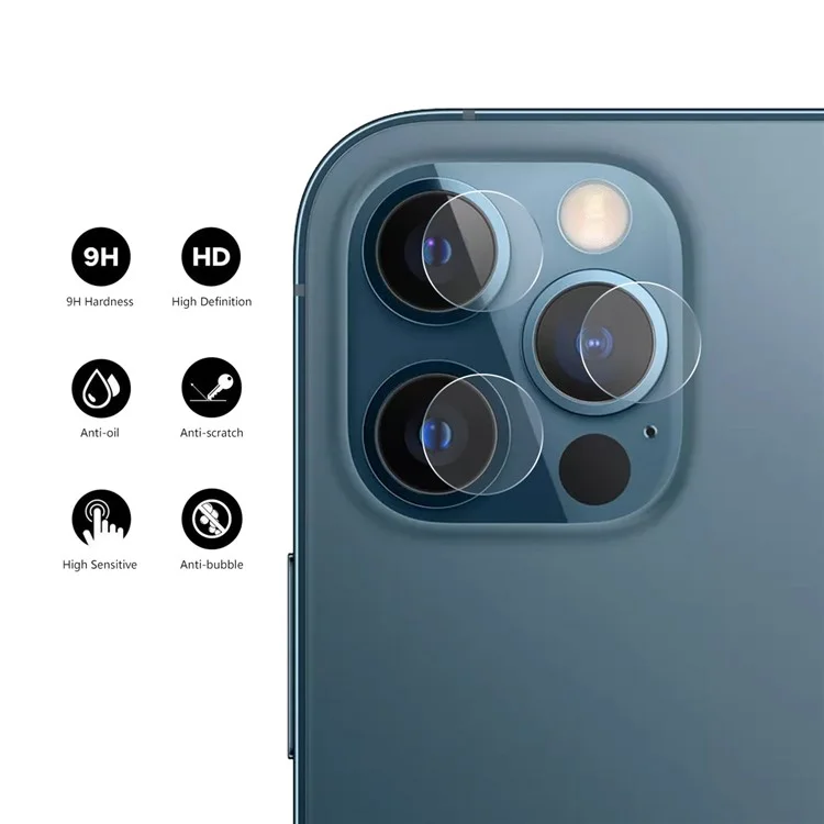 HAT PRINCE 0,2 mm 9H 2,15D Arc Edges Tempered Glass Back Camera Lens Film 3 pezzi/gruppo per iPhone 12 Pro Max