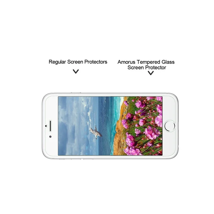 AMORUS per iPhone SE (2020) / SE (2022) / 8 / 7 4.7 pollici Protezione dello schermo in vetro temperato 2.5D Edge Arc