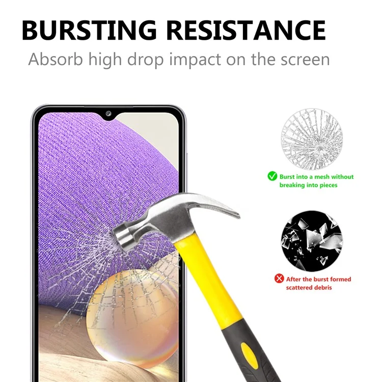 Couvre-couverture Complète Film en Verre Trempé de Colle Bords Noirs Protecteur D'écran Pour Samsung Galaxy A32 5G / M32 5G