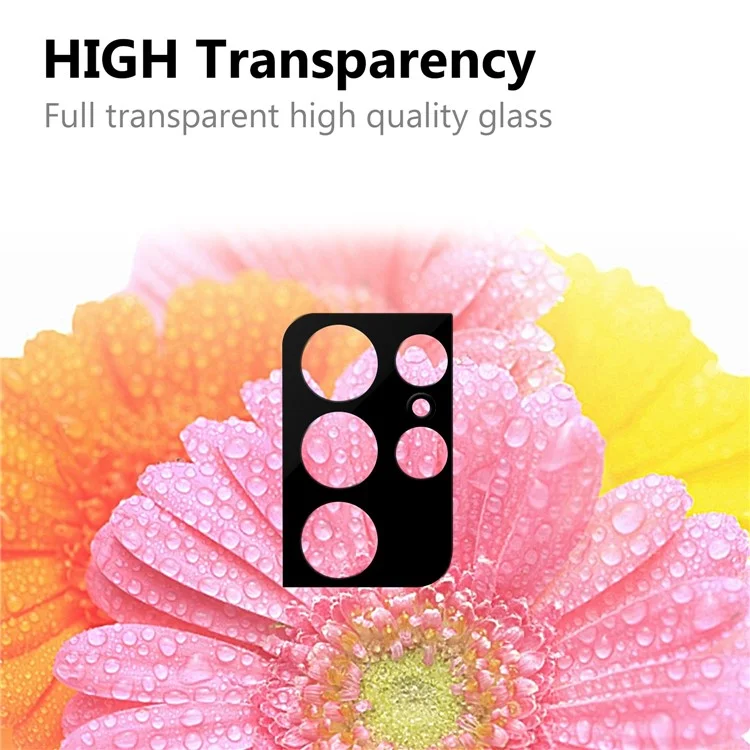 Protecteur d'objectif de caméra HD pour Samsung Galaxy S21 Ultra, protection en verre trempé résistant aux rayures pour l'arrière de la caméra