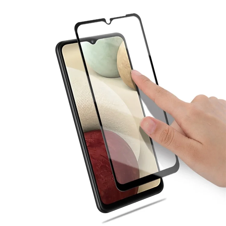 MOCOLO Full Glue Full Covering Silk Printing Tempered Glass Film Screen Protector для Samsung Galaxy A12 - Черный