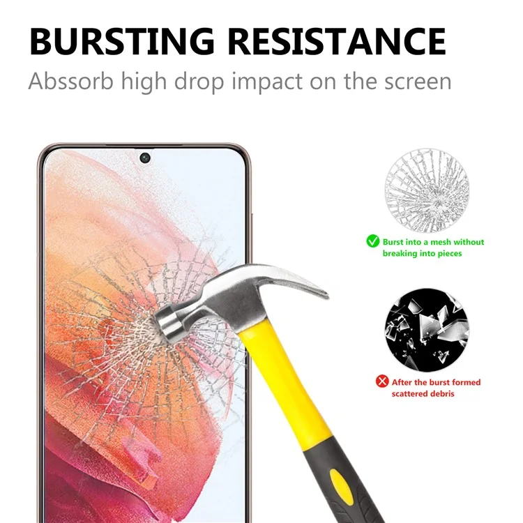 2.5D 9H Arc Edge Screen Tempered Glass Guard Protector para Samsung Galaxy S21 4G/5G