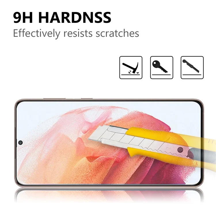 2.5D 9H Arc Edge Screen Tempered Glass Guard Protector para Samsung Galaxy S21 4G/5G
