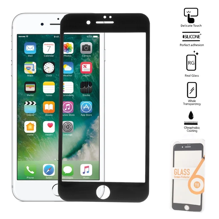 0.25mm Full Size Tempered Glass Screen Protector for iPhone 8 Plus/7 Plus Carbon Fiber Soft edge