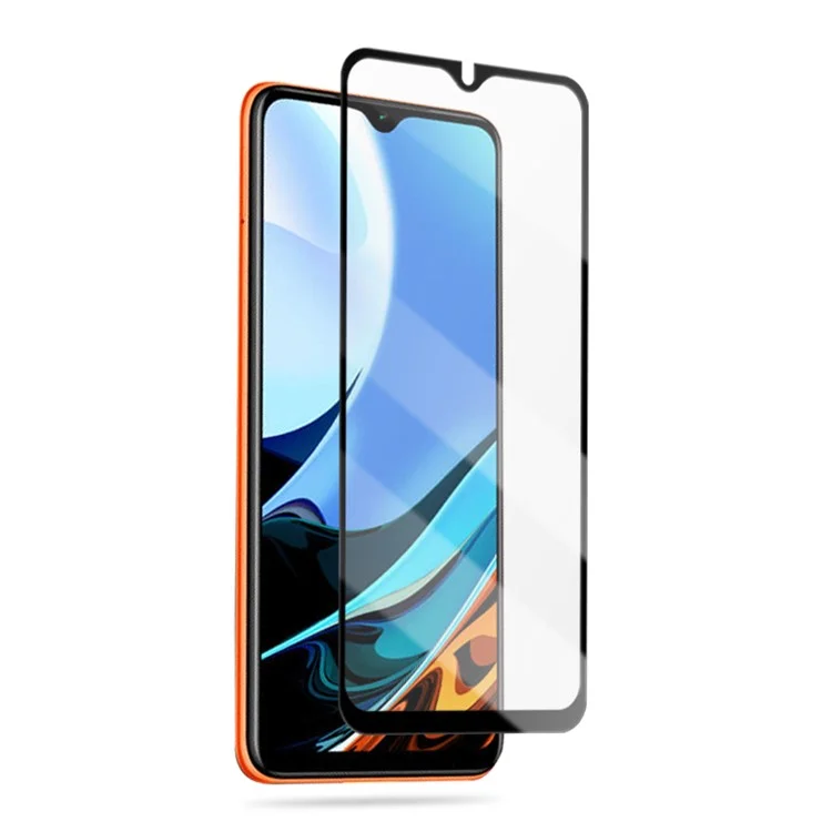 MOCOLO Complete Covering Silk Printing Full Glue Tempered Glass Film for Xiaomi Redmi 9T/9 Power/Note 9 4G (Qualcomm Snapdragon 662) Screen Protector - Black