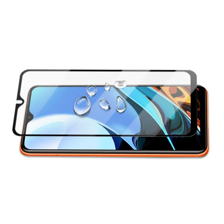 MOCOLO Complete Covering Silk Printing Full Glue Tempered Glass Film for Xiaomi Redmi 9T/9 Power/Note 9 4G (Qualcomm Snapdragon 662) Screen Protector - Black