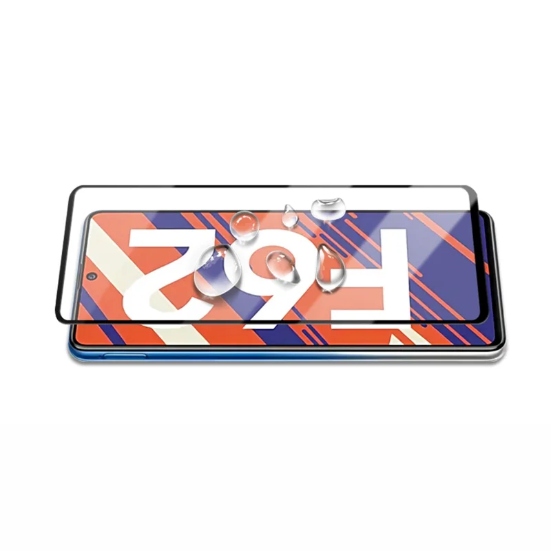 AMORUS Full Coverage 3D Curved Tempered Glass Screen Protector for Samsung Galaxy F62 / M62 - Black