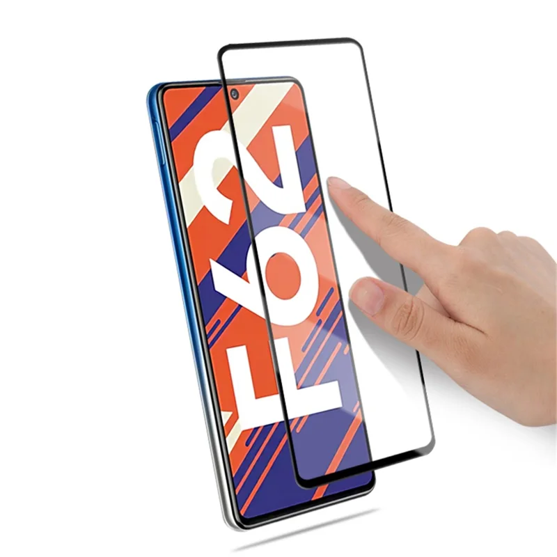 AMORUS Full Coverage 3D Curved Tempered Glass Screen Protector for Samsung Galaxy F62 / M62 - Black