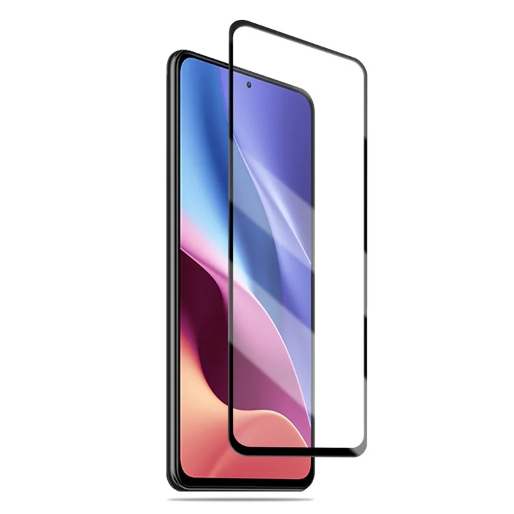 AMORUS Full Coverage 3D Curved Tempered Glass Screen Protector für Xiaomi Redmi K40 - Schwarz
