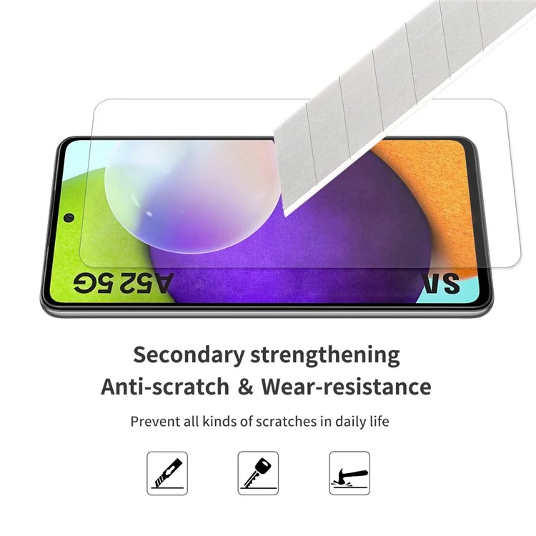 HAT PRINCE Ultra Clear High Definition 0.26mm 9H 2.5D Arc Edge Tempered Glass Screen Protector for Samsung Galaxy A52 4G/5G / A52s 5G