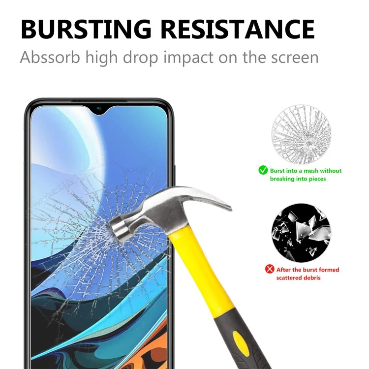 Ultra Clear 2.5D 9H Arc Edge Anti-Burst Tempered Glass Guard Screen Protector pour Xiaomi Redmi 9T/9 Power/Note 9 4G (Qualcomm Snapdragon 662)