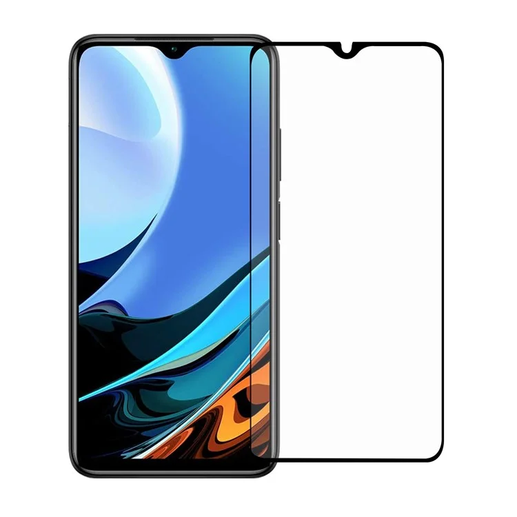 Ultra Clear Película de Cristal Templado Antiexplosión con Pegamento Completo y Borde Negro para Xiaomi Redmi 9T/9 Power/Note 9 4G (Qualcomm Snapdragon 662) 
