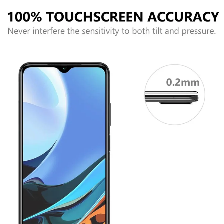 Ultra Clear Película de Cristal Templado Antiexplosión con Pegamento Completo y Borde Negro para Xiaomi Redmi 9T/9 Power/Note 9 4G (Qualcomm Snapdragon 662) 