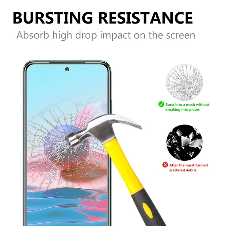 Anti-Burst Ultra Clear 2.5D 9H Arc Edge Vetro Temperato Protettivo Schermo per Xiaomi Poco M5s 4G / Redmi Note 10 4G / Note 10S 4G