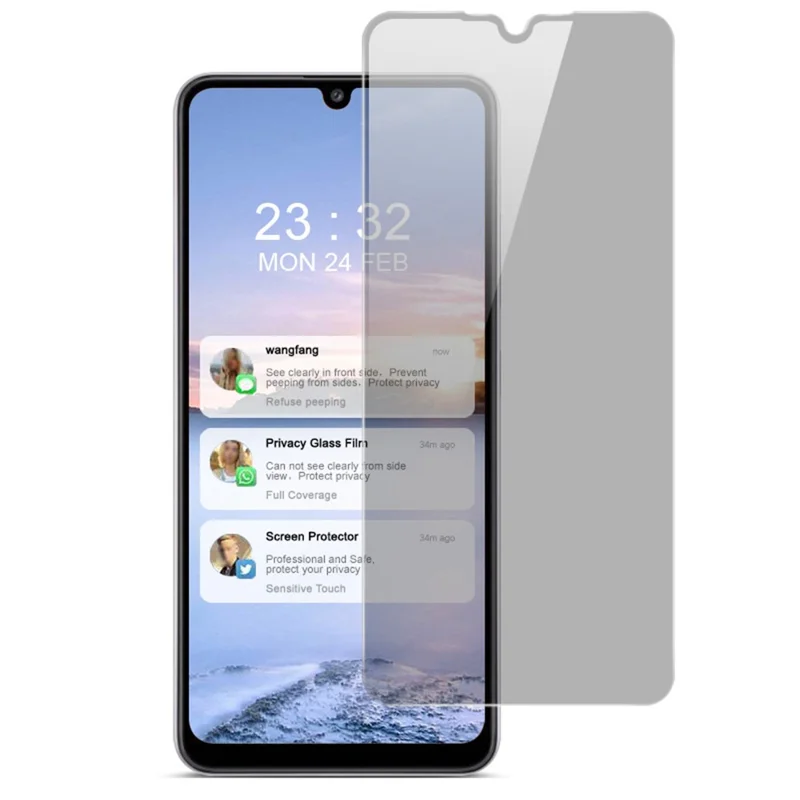 IMAK Anti-Peep 9H Hardness Tempered Glass Protector for Samsung Galaxy A32 4G