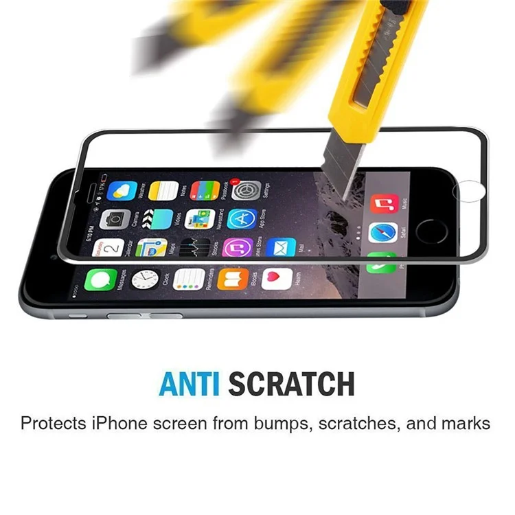 HAT PRINCE for iPhone 6s Plus/6 Plus 0.2mm 3D Curved Aluminum Alloy Tempered Glass Screen Guard Film - Black