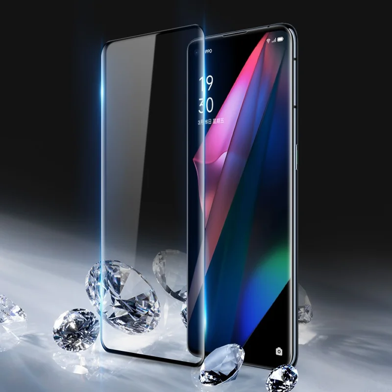 DUX DUCIS for Oppo Find X3 / x3 Pro Full Screen Protector 3D Curved Screen Medium Alumina Glass Hot Bending Full Glue Film