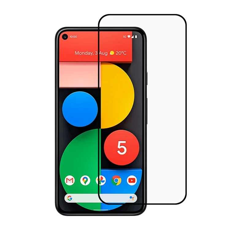 Protector de pantalla de vidrio templado con impresión integral de seda y adhesivo completo para Google Pixel 5a 5G