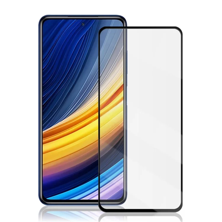 MOCOLO Silk Printing HD Full Glue Full Coverage Tempered Glass Screen Protector für Xiaomi Poco X3 Pro - Schwarz