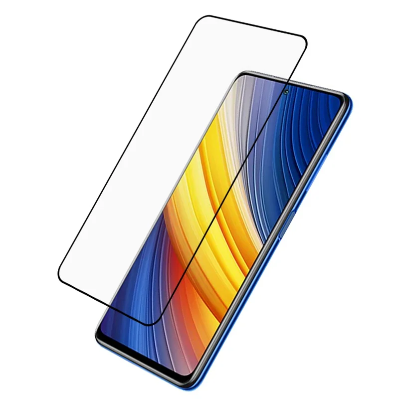 Full Coverage Silk Printing Full Glue Tempered Glass Screen Protector för Xiaomi Poco X3 Pro