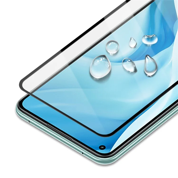 AMORUS Silk Printing HD Full Glue Full Coverage Tempered Glass Screen Protector for Xiaomi Mi 11 Lite 4G / 5G / 11 Lite 5G NE - Negro