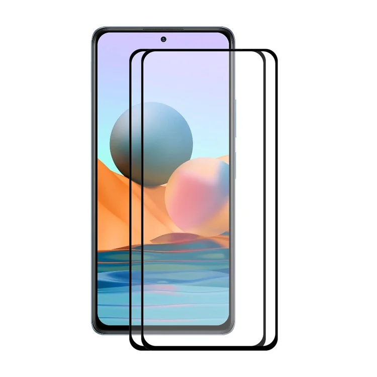 2pcs / Set Hat-Prince Pour Xiaomi Redmi Note 10 Pro / Note 10 Pro Max 0.26mm 9H Colle Colle Plein Écran Tempéra Verre Protecteur Protector
